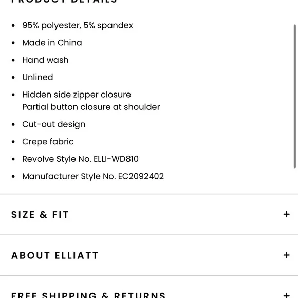 Revolve- Elliatt Nola Gown - Picture 4 of 5